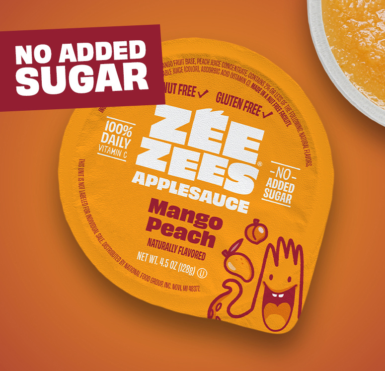 Zee Zees, Applesauce Cup, Mango Peach, I/W, 4.5oz